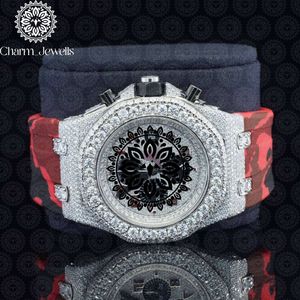 Charm Luxury Men's <b>Watch</b> 40mm Case Analog Mechanical Movement <b>Diamond</b> Encrusted Stainless Steel Band Luminous Glass Dial Auto - Product Image 4