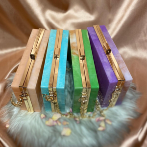 Bolso de mano artesanal de resina con impresionante trabajo de cristales y piedras, bolso de noche artesanal para bodas y celebraciones POR MULTI CRAFT - Product Image 2