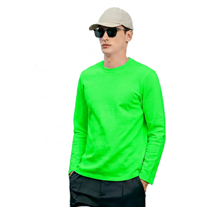 T-shirt à manches longues pour homme, col rond, 100 % coton jersey, imprimé sérigraphié, coupe ample, motif lettres, anti-rétrécissement, décontracté - Product Image 6