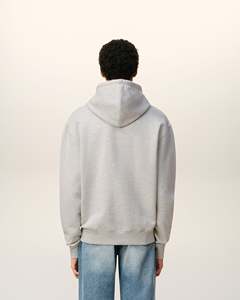 Sudadera con Capucha Gris Claro para Hombre, Corte Regular, Tejido de Algodón, Color Sólido, Estilo Casual para Otoño, Diseño con Logotipo Frontal y Bolsillo - Product Image 2