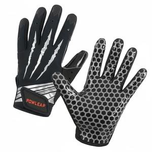 Gants de football américain en cuir personnalisés en gros, impression par sublimation pour équipe, grip tactile, extensibles, respirants, antidérapants - Product Image 6