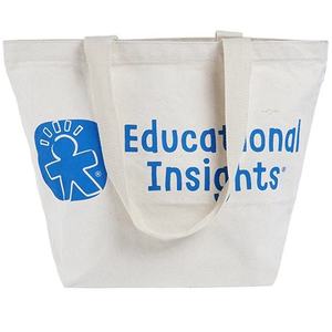 Sac fourre-tout en toile grande capacité avec impression graphique bleue inspirante, sac de shopping réutilisable et écologique - Product Image 2