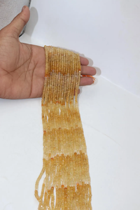 Perles de qualité supérieure en aquamarine jaune, facettées, de forme ronde, 3-4 mm, pour la création de bijoux, vente en gros de perles. - Product Image 4