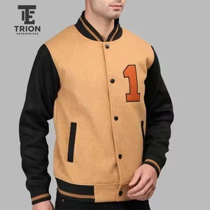 Blouson universitaire pour homme, couleur olive crème, brodé, style décontracté, veste de baseball, blouson bomber, vêtement d'extérieur décontracté pour l'automne, pour garçons - Product Image 5