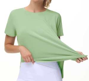 Camiseta Lisa para Mujer, Corte Regular, Suave, 100% Algodón, Informal, Básica, para Primavera, Ecológica, Hecha en Pakistán, Servicio OEM - Product Image 1