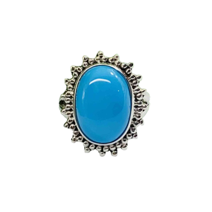Haute qualité 925 argent Sterling indien bague de mariage Style classique fait à la main ovale coupe Turquoise pierre précieuse lunette réglage fête - Product Image 3