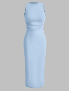 Robe Courte Moulante Sans Manches à Paillettes Col Carré pour Soirée et Club, Robe de Cocktail Scintillante Couleur Unie pour Femme Adulte – Vente en Gros - Product Image 3