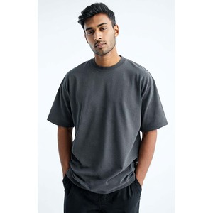 T-shirts tendance pour hommes en jersey de coton 100% vert olive, coupe classique, manches courtes, col rond, couleur unie, style décontracté, teinture unie - Product Image 5