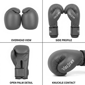 Gants de boxe en cuir personnalisés de qualité supérieure en gros OEM |   Gants de sparring réglables à fermeture auto-agrippante |   Équipement d'entraînement avec logo personnalisé - Product Image 5