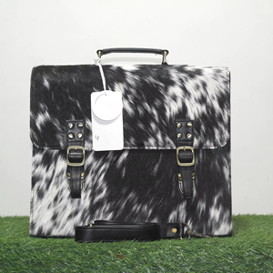 Bolso Bandolera de Piel de Vacuno con Pelo, Marca de Lujo, para Mujer, Bolso Tote para Portátil, Bolso de Mano de Cuero Genuino con Personalización LHLB-0011 - Product Image 1