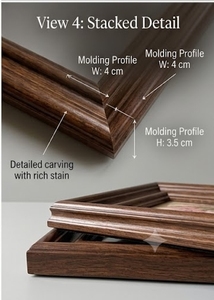 Wooden <b>Wall</b> <b>Frame</b> With Floral <b>Design</b> Home Decor Painting <b>Frame</b> Rectangle Blue Color - Product Image 2