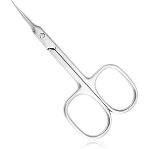 Tijeras para cutículas de acero inoxidable con punta curva extra afilada para un corte preciso y cuidado profesional de la manicura - Product Image 1