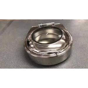 Recipiente para Calentar Comida con Base de Inducción Redonda de Acero Inoxidable y Media Cubierta de Vidrio, Sin Soporte, Capacidad: 6 Litros - Product Image 3