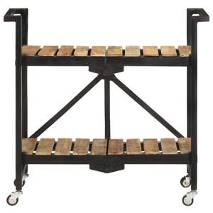 Chariot de cuisine en bois de manguier massif 34,2"x14,2"x31,9" Îlots et chariots de cuisine - Product Image 2
