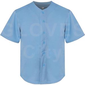 Camiseta de béisbol Vintage personalizada logotipo bordado personalizado adultos uniforme con cuello en V ropa deportiva transpirable 3D bordado Unisex - Product Image 1