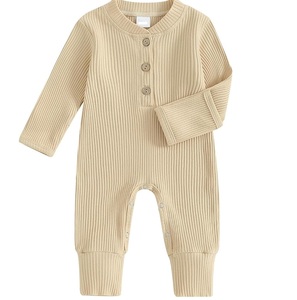 Haute qualité dernière 2025 manches longues belle bébé vêtements body barboteuses Onesie vêtements d'hiver pur coton combinaison avec bouton - Product Image 3
