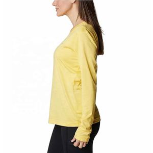 เสื้อยืดแขนยาวผู้หญิงแบบเรียบ โลโก้สั่งทำได้ ขายส่ง เนื้อผ้านุ่ม ระบายอากาศ แห้งเร็ว เป็นมิตรกับสิ่งแวดล้อม กันยับ ใส่ได้ในฤดูร้อน 100% - Product Image 3