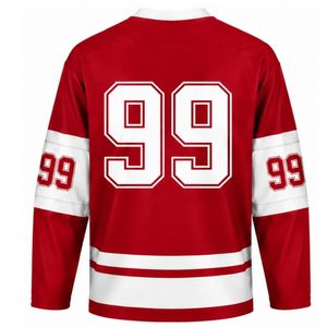 Men Red Sublimated Ice Hockey Set Jersey Shorts Polyester Striped Team Sportswear <b>Athletic</b> Match Training Apparel - Product Image 5