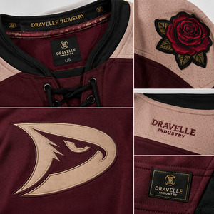 Custom Premium Ice Hockey Jersey Air-Knit Polyester Teamwear Lace-Up Collar Tackle Twill Crest Embroidered Patch Hockey Uniform - Product Image 6