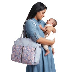 Functional Canvas Diaper <b>Bag</b> Spacious Baby Care Travel Organizer <b>Tote</b> <b>with</b> Multiple <b>Compartments</b> for Diaper Bottle & Essentials - Product Image 1