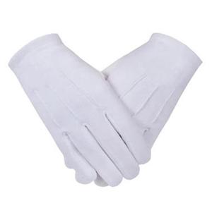 Gants maçonniques en coton de haute qualité, biodégradables, pour uniforme formel, cérémonie, parade, taille personnalisée - Product Image 2
