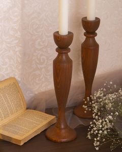 Support à bougies en bois artisanal de qualité supérieure pour bougies décoratives, décoration intérieure, centre de table de mariage et occasions spéciales - Product Image 1