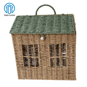 Cesta de Almacenamiento Hecha a Mano con Forma de Casa de Mimbre, Organizador de Juguetes para Niños, Decoración para Cuarto de Juegos, Fabricante Mayorista - Product Image 3