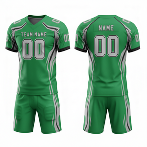 Conjunto Personalizable de Uniforme de Fútbol Americano con Camiseta y Pantalones Cortos con Posición para Logotipo Frontal - Product Image 1