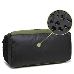 Sac de sport avec compartiment à chaussures en tissu Oxford, fermeture éclair, écologique, léger, vert et noir, pour l'exercice, le fitness, les voyages et la salle de sport - Product Image 2