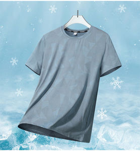 เสื้อยืดผู้ชายแบบสปอร์ต ดีไซน์เรียบง่าย ผ้าทอ บาง แห้งเร็ว - Product Image 3