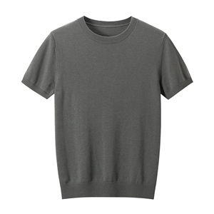 Unisex Knitted Cotton T-<b>Shirt</b> Solid Color Blank Tee Custom Logo Front Position Casual Wear Wholesale Apparel Men's Premium - Product Image 2