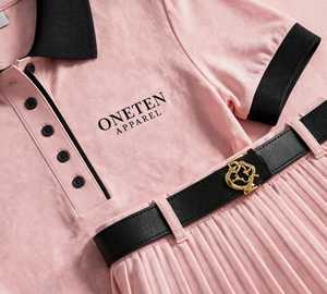 Ensemble jupe et polo de golf rose pour femme ONETEN APPAREL, manches courtes, plissé, respirant, tenue d'été - Product Image 6