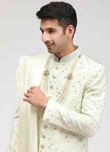 Traje de novio pakistaní indio Salwar Kameez para hombre, con bordados elaborados, sin arrugas y con protección solar. - Product Image 2
