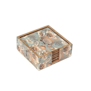 Juego de posavasos personalizados Meena Print con diseño floral, hechos a mano por blossom craft india - Product Image 4