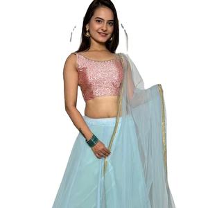 Bon prix Fil et séquence spéciaux pour adultes à petit budget fonctionnent entièrement au point Lahenga Choli populaire avec ensemble Dupatta au tarif de gros - Product Image 1