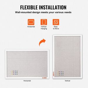 Elegante Bacheca in Sughero Bianco 48x36 Pollici con Superficie in Lino, Funzionale e Stilosa, da Parete per Casa, Scuola o Ufficio - Product Image 4