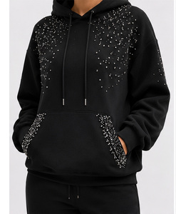 Fashion Bling Hoodie Women Sparkly Crystal Pullover Sweatshirt Oversized Streetwear Hoodie For Women In Wholesale Price - Product Image 5