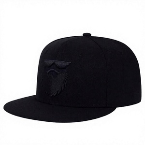 Casquette Snapback 6 Panneaux Réglable en Maille Noire avec Logo Barbe Brodé sur le Panneau Avant Unisexe Style Urbain Décontracté - Product Image 4