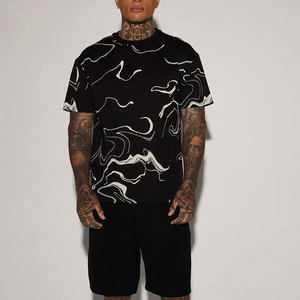 T-shirt en jersey pour homme, style vintage délavé, coupe oversize, manches courtes, imprimé numérique, 100% coton, lettres motivantes, streetwear décontracté - Product Image 1