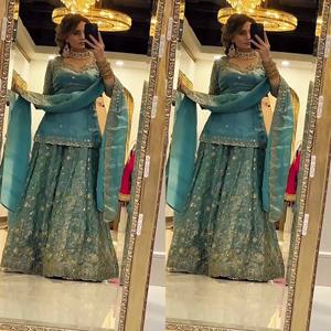 <b>Women</b> Indian Pakistani Silk Embroidered <b>Lehenga</b> Choli Wedding Dress Floor-Length Traditional Loose Fit Ethnic Wear Set - Product Image 2