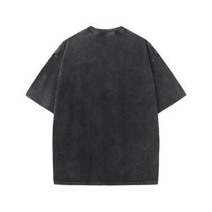 T-shirt Homme Oversize 100% Coton Manches Courtes Col Rond Décontracté Grande Taille Couleur Unie Maille Jersey Lavage Acide Anti-Boulochage Avant - Product Image 2