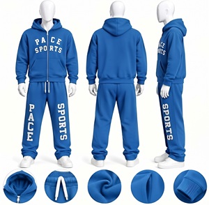 Conjunto deportivo de forro polar grueso color naranja vibrante para hombre, con logotipo personalizado, sudadera con capucha y cremallera completa, pantalones deportivos, venta al por mayor, proveedor mayorista - Product Image 4
