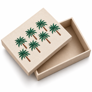 Caja de Chocolate de Diseño Premium con Bordado de Palmera, para Eventos, Bodas y Regalos de Primera Calidad, Tamaños y Colores Personalizables - Product Image 1