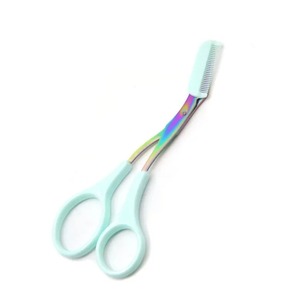 1 ud. Tijeras de acero inoxidable para cejas con peine, depilador extraíble, cortador de vello, rasuradora de cejas, afeitadora para el cuidado de las cejas - Product Image 3