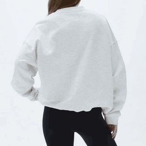 เสื้อสเวตเชิ้ตผู้หญิงลำลองสำหรับฤดูหนาว ขายส่ง รับทำโลโก้ เป็นมิตรกับสิ่งแวดล้อม ผ้าฝ้ายฟลีซ 100% สวมใส่สบาย เนื้อผ้านุ่ม ทรงยาว - Product Image 4