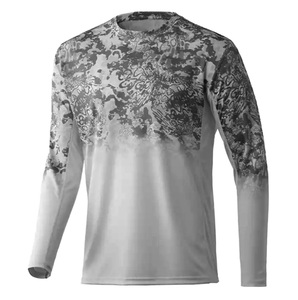 Chemise de pêche unisexe à manches longues avec capuche, 100 % polyester, personnalisable OEM, respirante, avec masque intégré, protection UPF 50+, vêtements de pêche à transfert thermique - Product Image 5