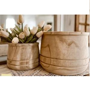 Jardinière en bois de manguier faite à la main pour la décoration intérieure et extérieure, dernier design vintage, pots à fleurs en bois de manguier pour la décoration de la maison - Product Image 1