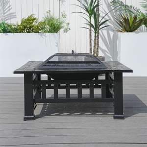 Durable Outdoor <b>Wood</b>-Burning <b>Fire</b> <b>Pit</b> Table with Accessories for Outdoor Entertaining - Product Image 5
