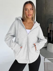 Zip Up Hoodies 2026 Oversized Sweatshirt | Spring Fall Layering <b>Jacket</b> with Pockets, Casual Track Outfits - Product Image 3