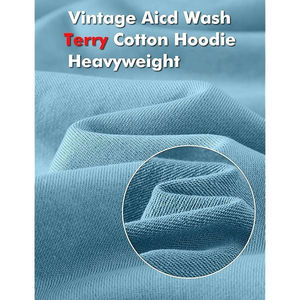 เสื้อฮู้ดดี้ปักลายทรงโอเวอร์ไซส์ฟอกสีแบบขายส่งจากโรงงานสำหรับผู้ชาย / เสื้อฮู้ดดี้ปักโลโก้แบบทำเก่า 100% ผ้าฝ้ายออร์แกนิค - Product Image 3